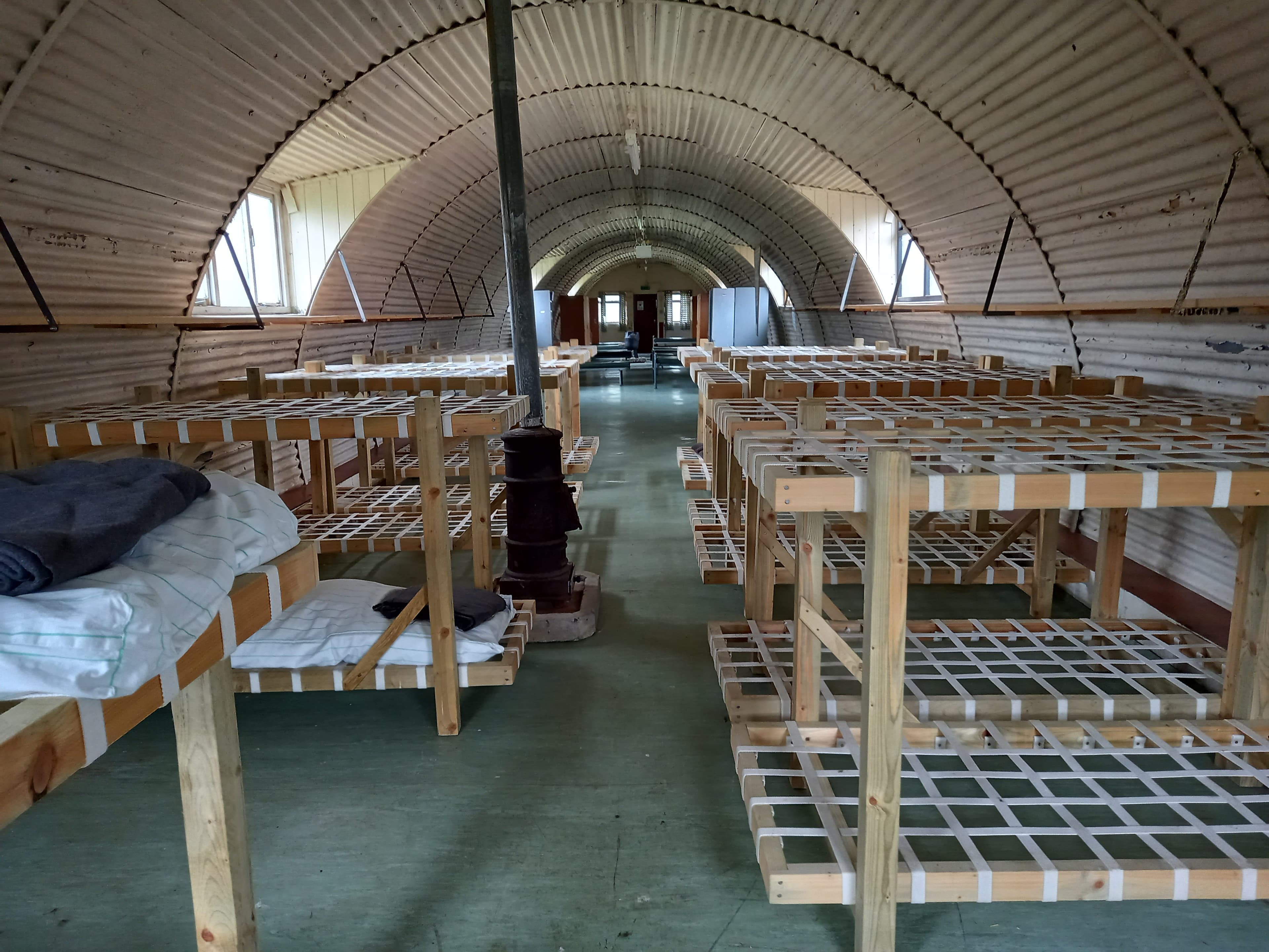 Inside a converted hut